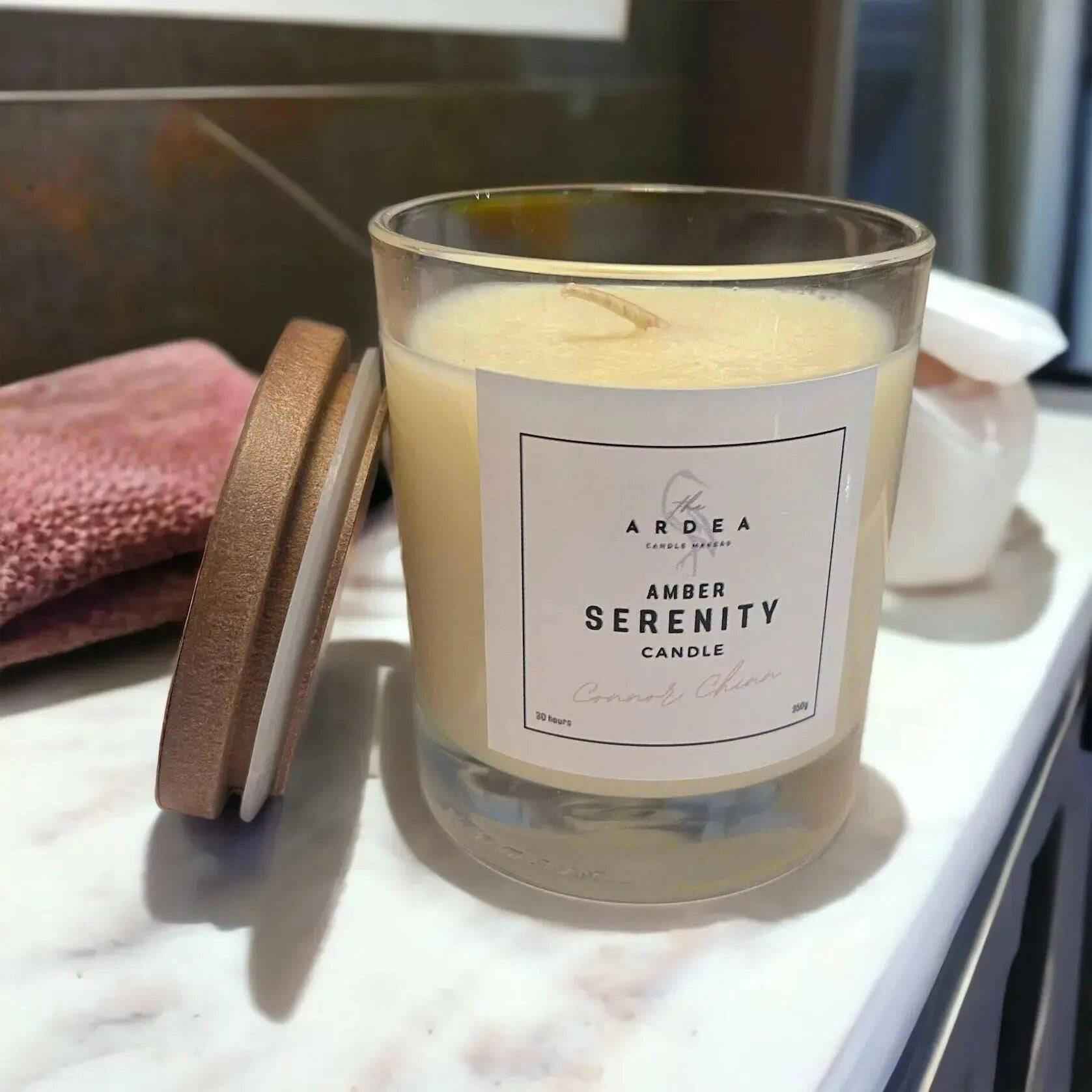 Amber Serenity 420g Candle - Woody Aroma Candle - Candles - The Ardea Candle Makers