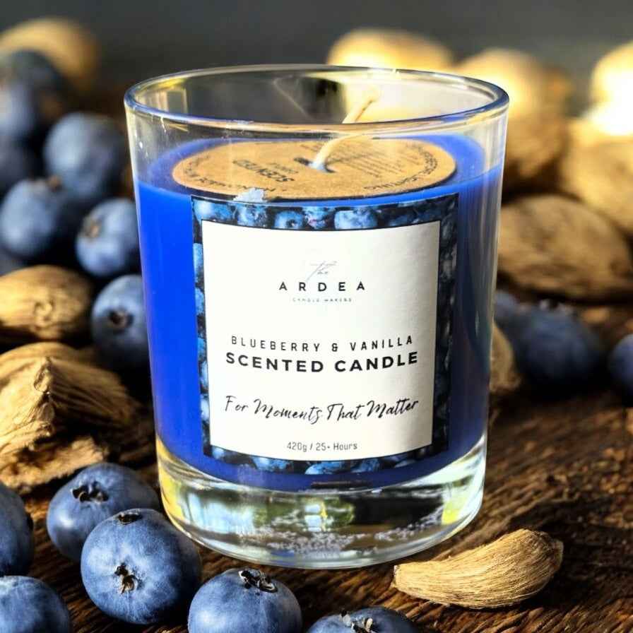 Blueberry & Vanilla Scented Candle - Candles - The Ardea Candle Makers