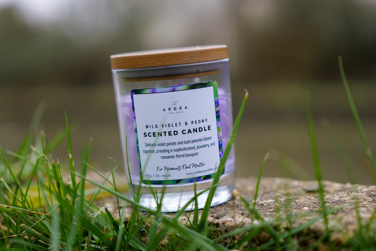 Wild Violet & Peony Luxury Floral Candle