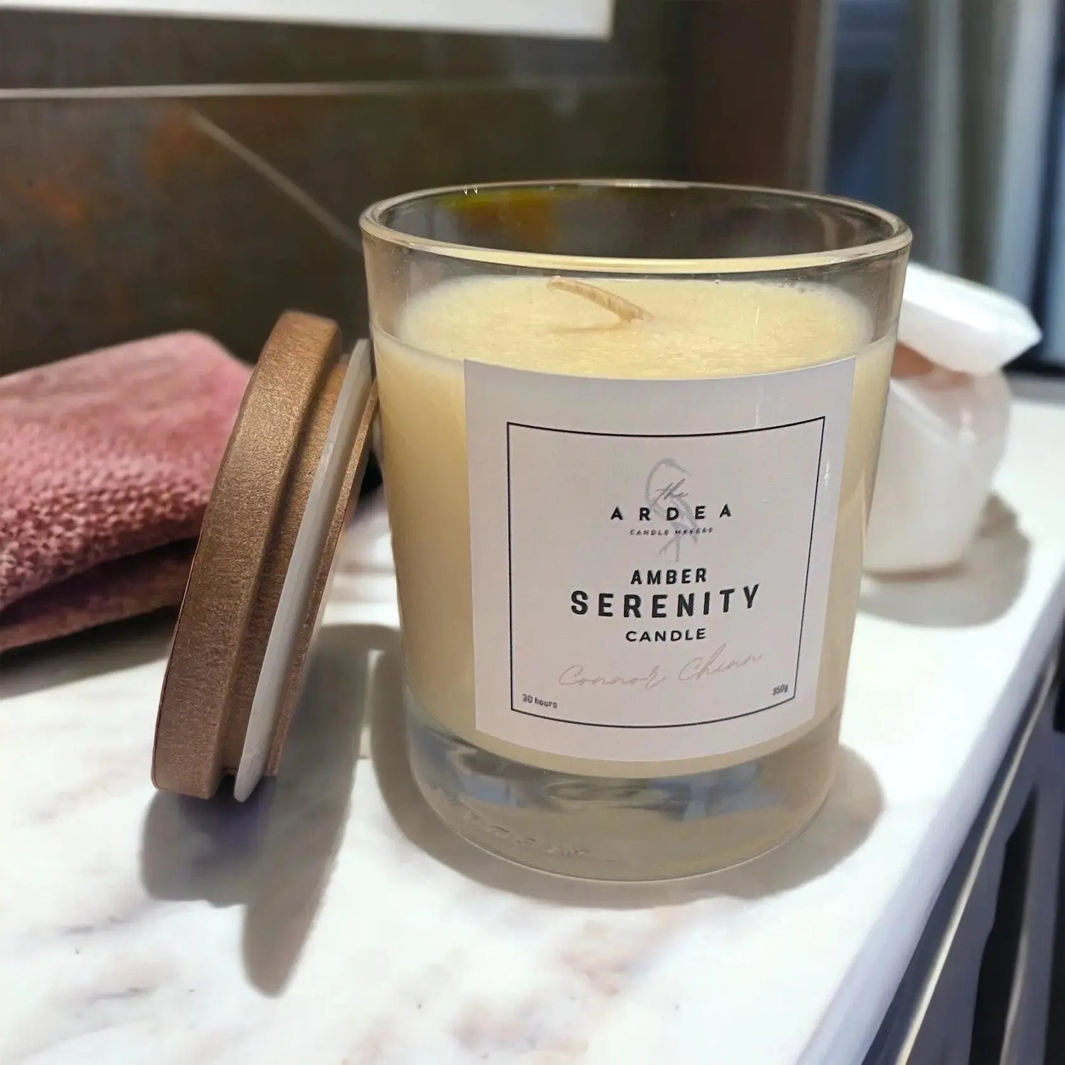 Amber Serenity Candle - 420g - The Ardea Candle Makers