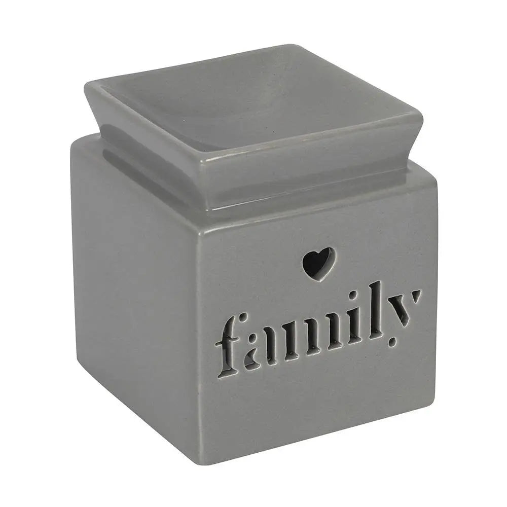 Grey Family Cut Out Oil Burner and Wax Warmer - The Ardea Candle Makers