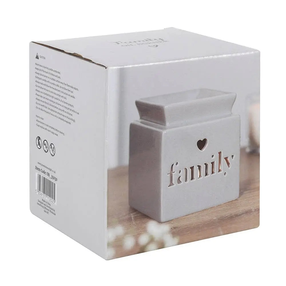 Grey Family Cut Out Oil Burner and Wax Warmer - The Ardea Candle Makers