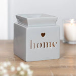 Grey Home Cut Out Oil Burner and Wax Warmer - The Ardea Candle Makers