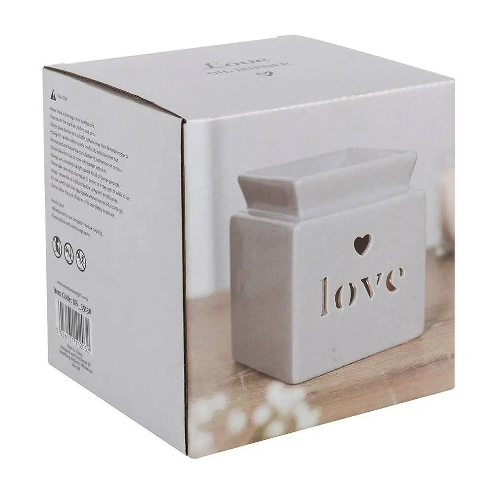 Grey Love Valentine's Day Oil Burner and Wax Warmer - The Ardea Candle Makers