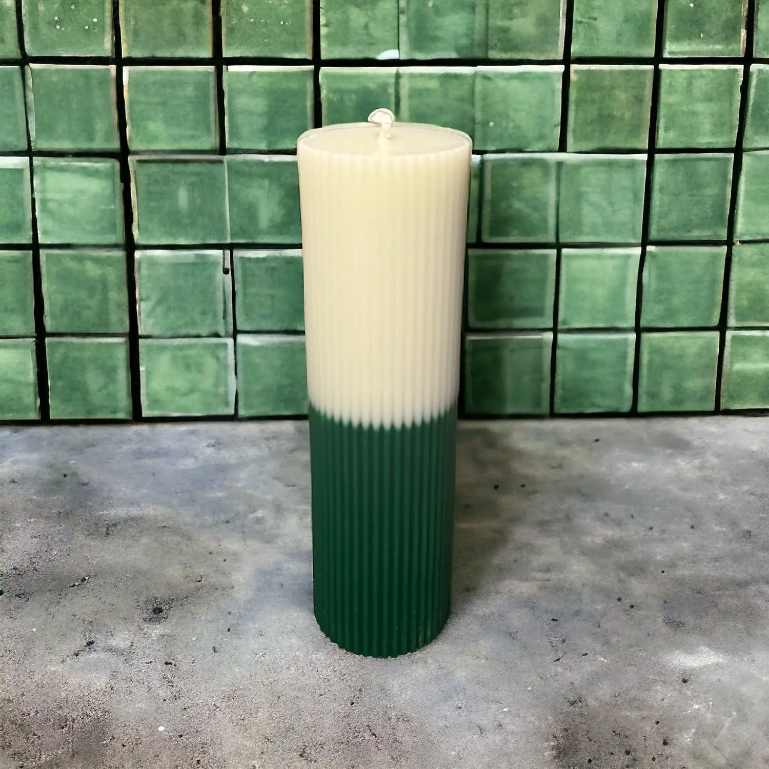 Large Green Pillar Candle - The Ardea Candle Makers