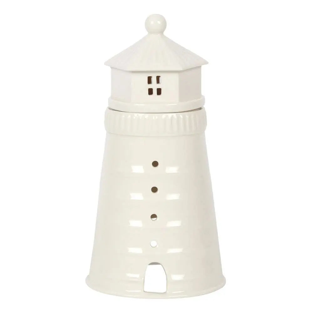 Nautical White Lighthouse Oil Burner and Wax Warmer - The Ardea Candle Makers