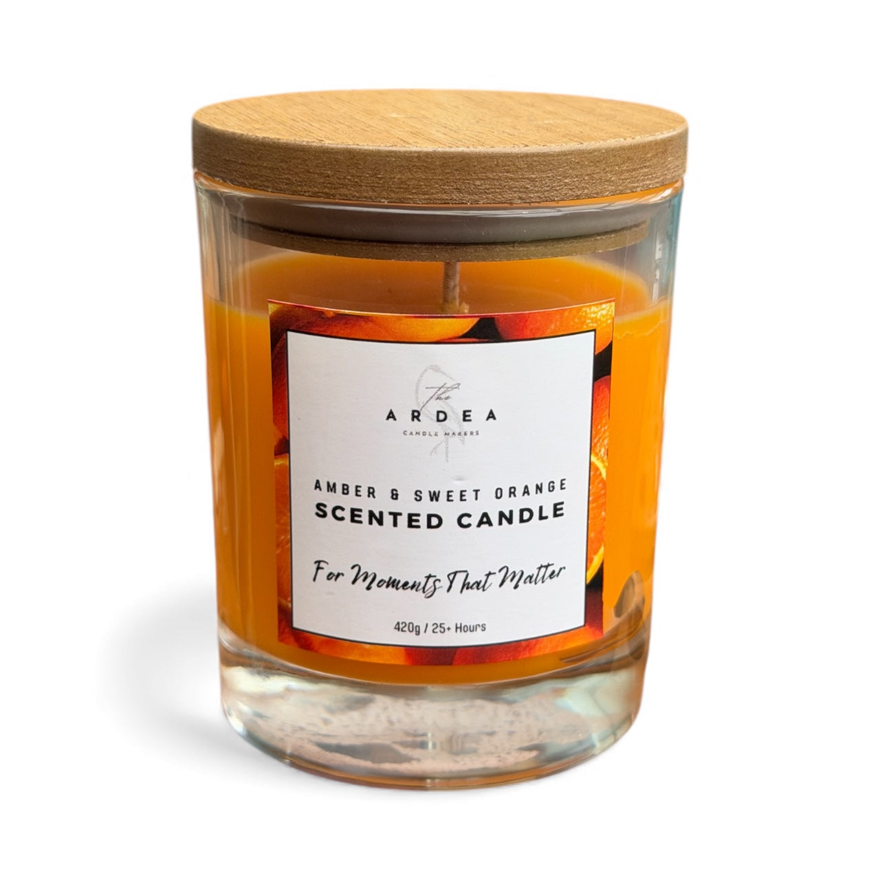 Amber & Sweet Orange Scented Candle