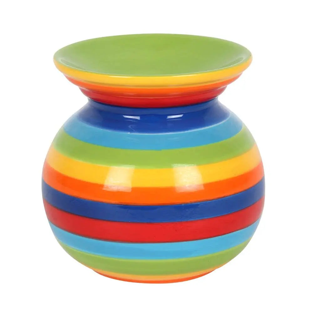 Rainbow Stripe Oil Burner and Wax Warmer - The Ardea Candle Makers