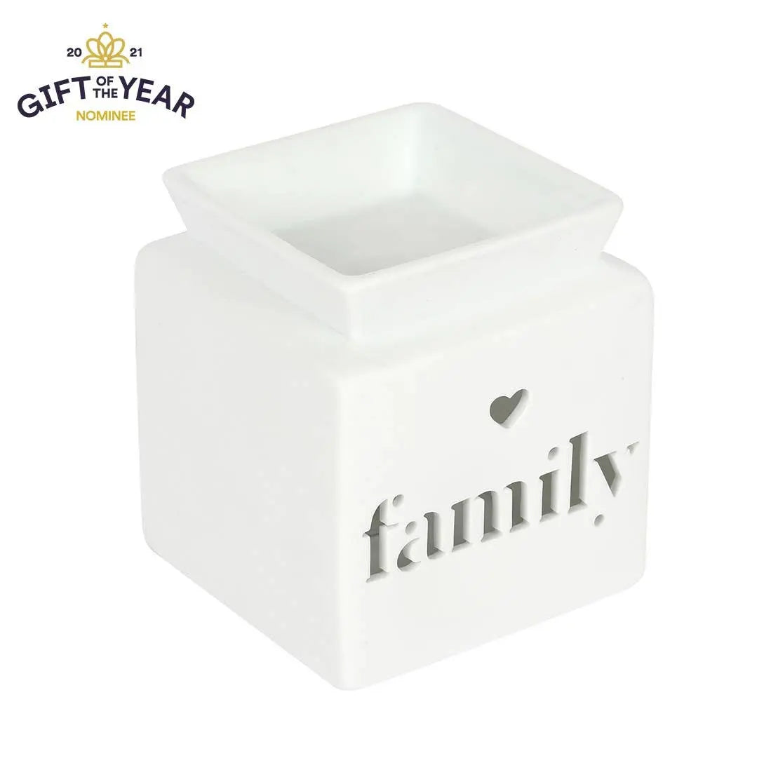 White Family Cut Out Oil Burner and Wax Warmer - The Ardea Candle Makers