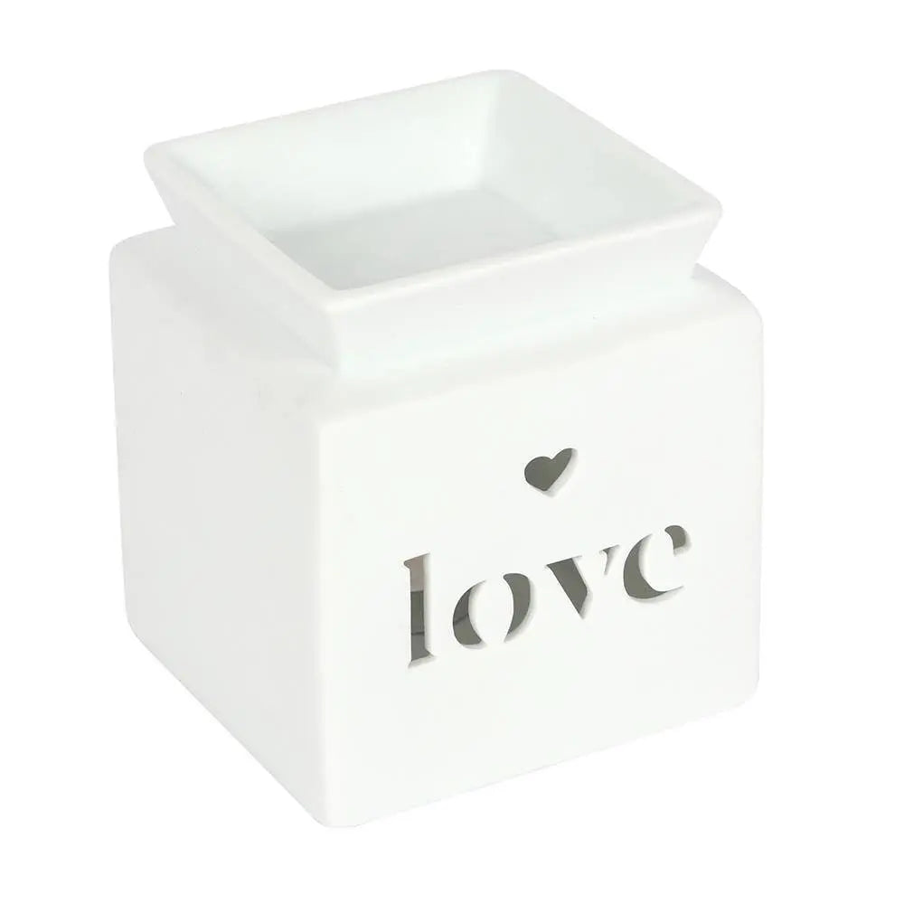 White Love Valentine's Day Oil Burner and Wax Warmer - The Ardea Candle Makers