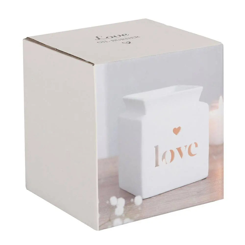 White Love Valentine's Day Oil Burner and Wax Warmer - The Ardea Candle Makers