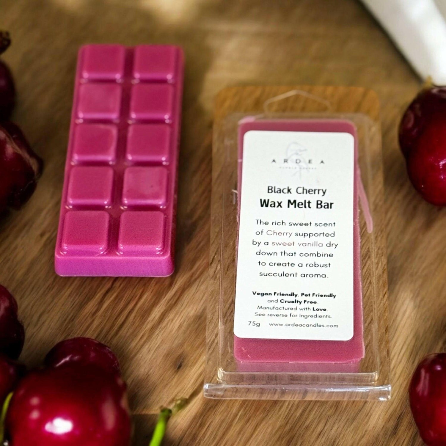 Eco-Friendly Black Cherry Breakable Wax Melt Bar for Your Home - The Ardea Candle Makers