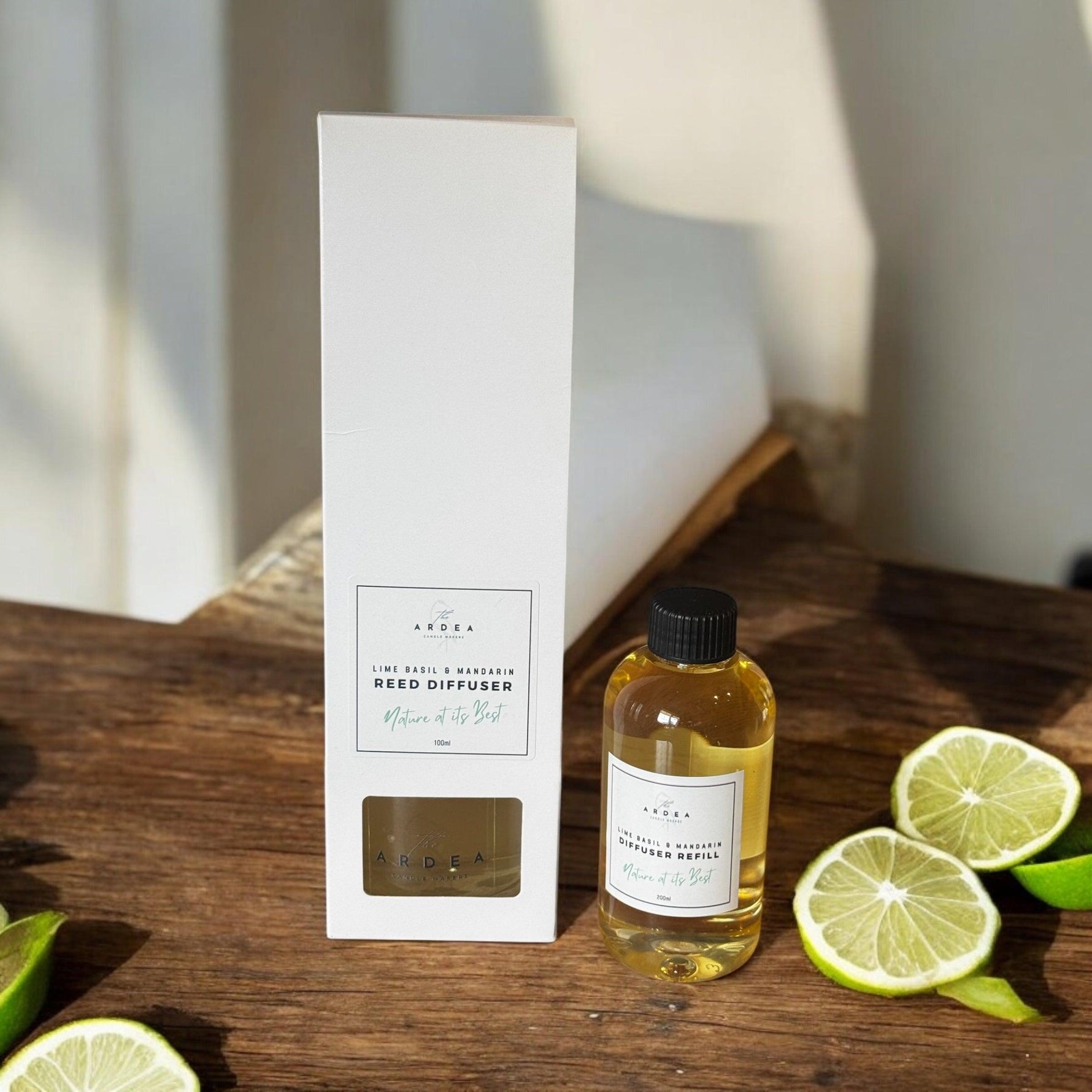 Experience Vibrant Scents with Lime Basil Mandarin 200ml Reed Diffuser - The Ardea Candle Makers