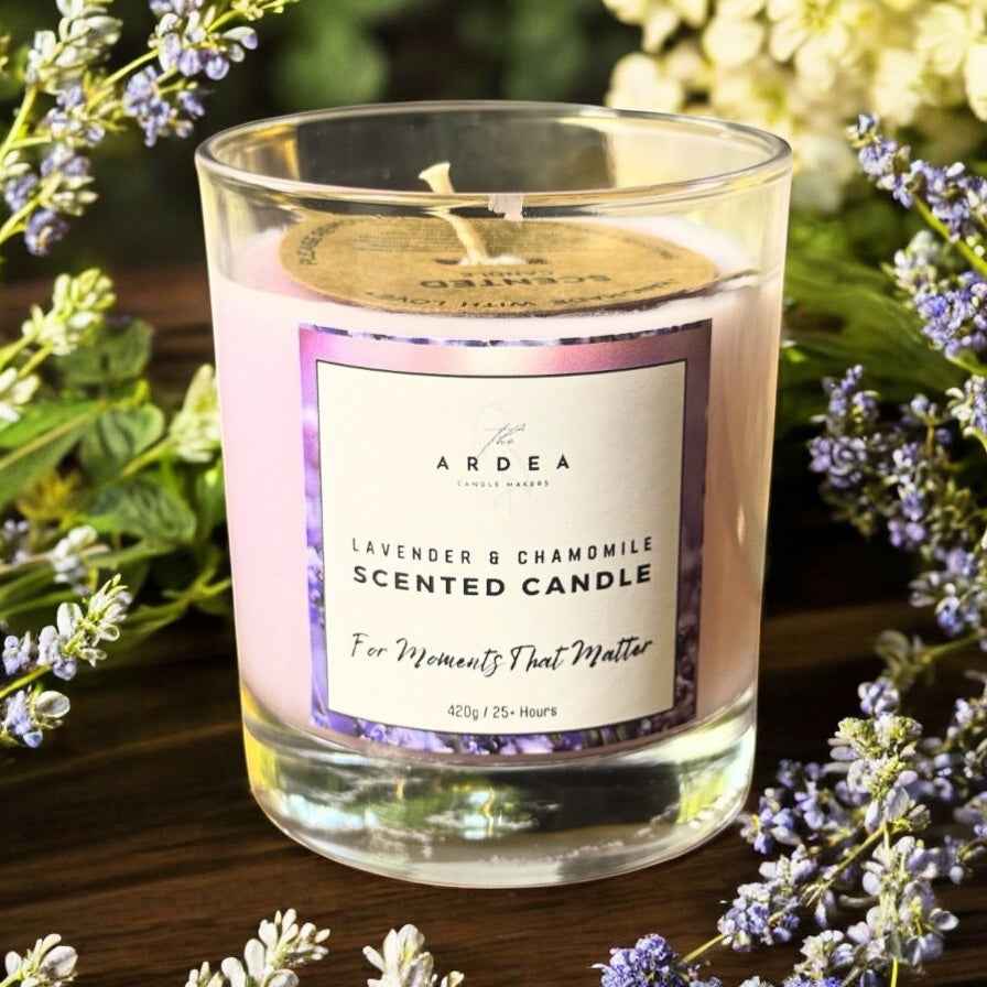Lavender & Chamomile Scented Candle - Candles - The Ardea Candle Makers