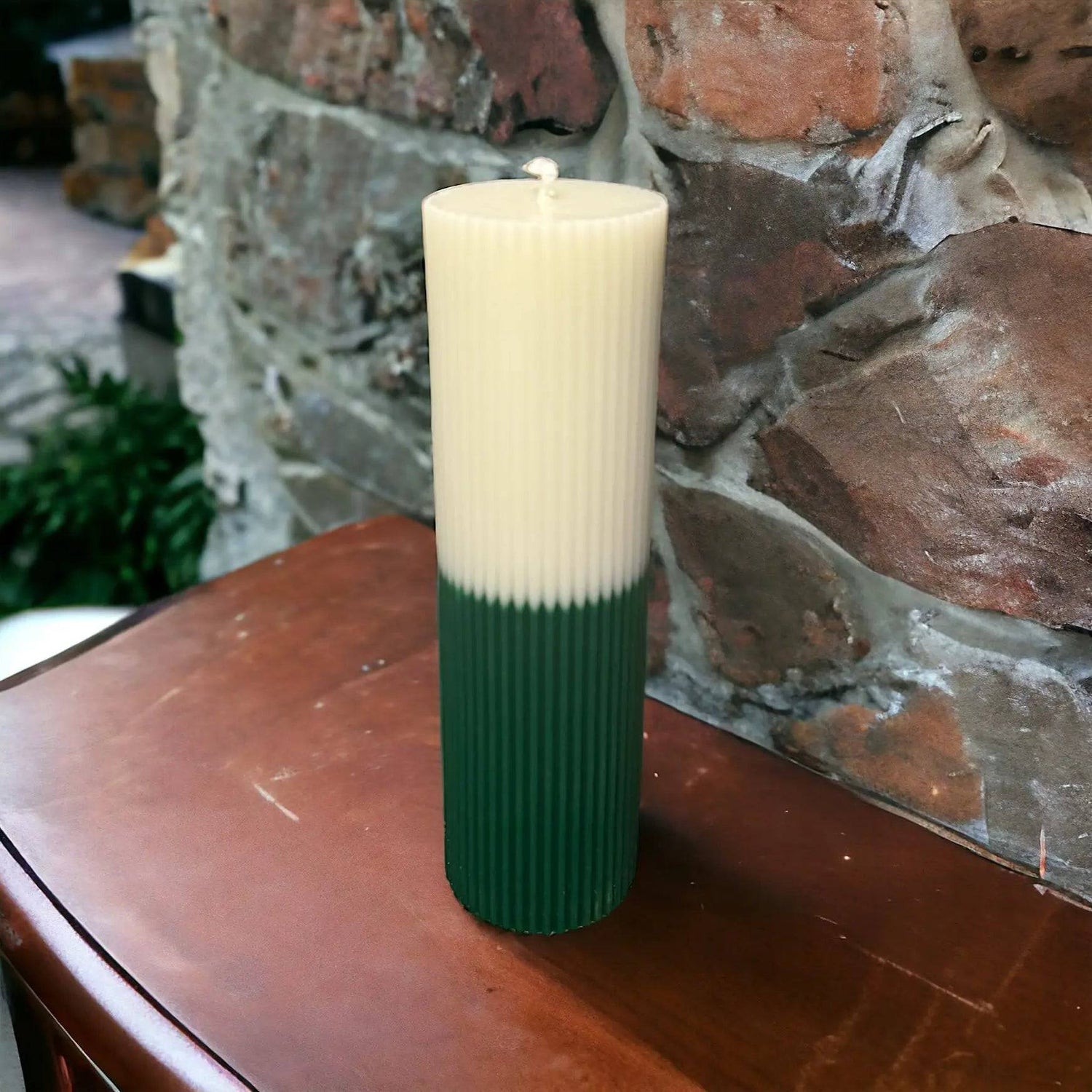 Large Green Pillar Candle